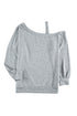 Asymmetric Dew Shoulder Long Sleeve Top